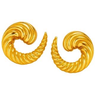 Kimti 18k Gold Plated Gilded Swirl Crescents Earring