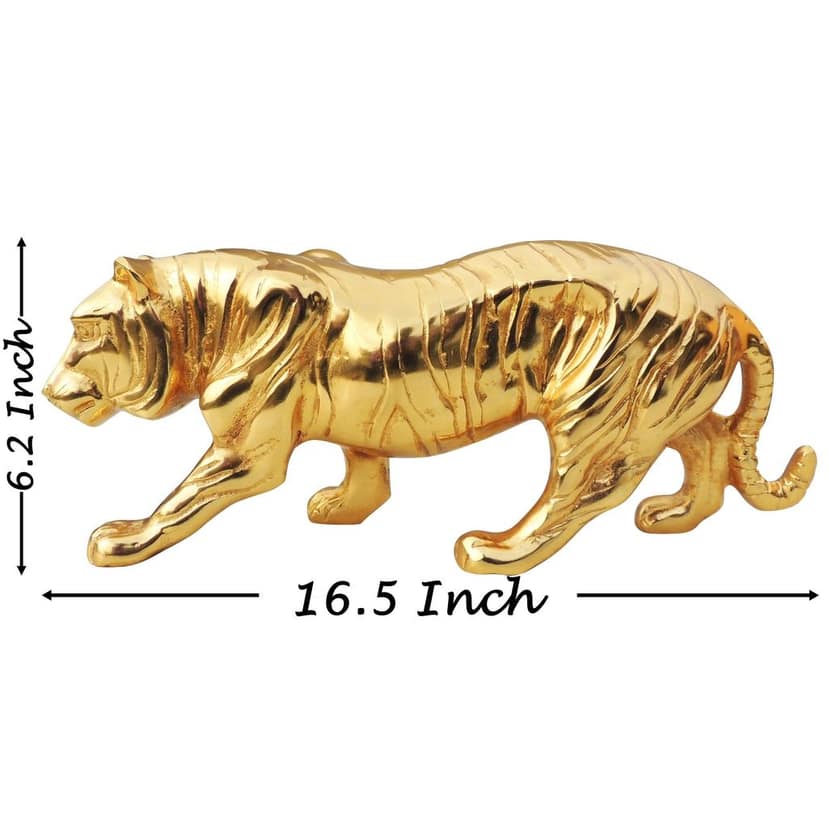 Aluminium Home Decorative Tiger Showpiece Statue (ANMAS262 G) view 3