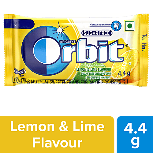 Orbit Sugar Free Chewing Gum - Lemon & Lime Flavour, 4.4 g Pouch
