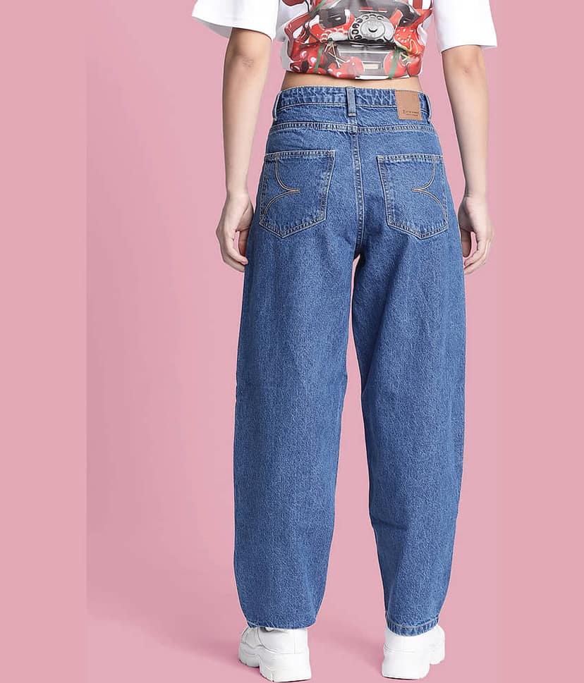 Bene Kleed - Blue Cotton Wide Leg Women's Jeans ( Pack of 1 ) view 4