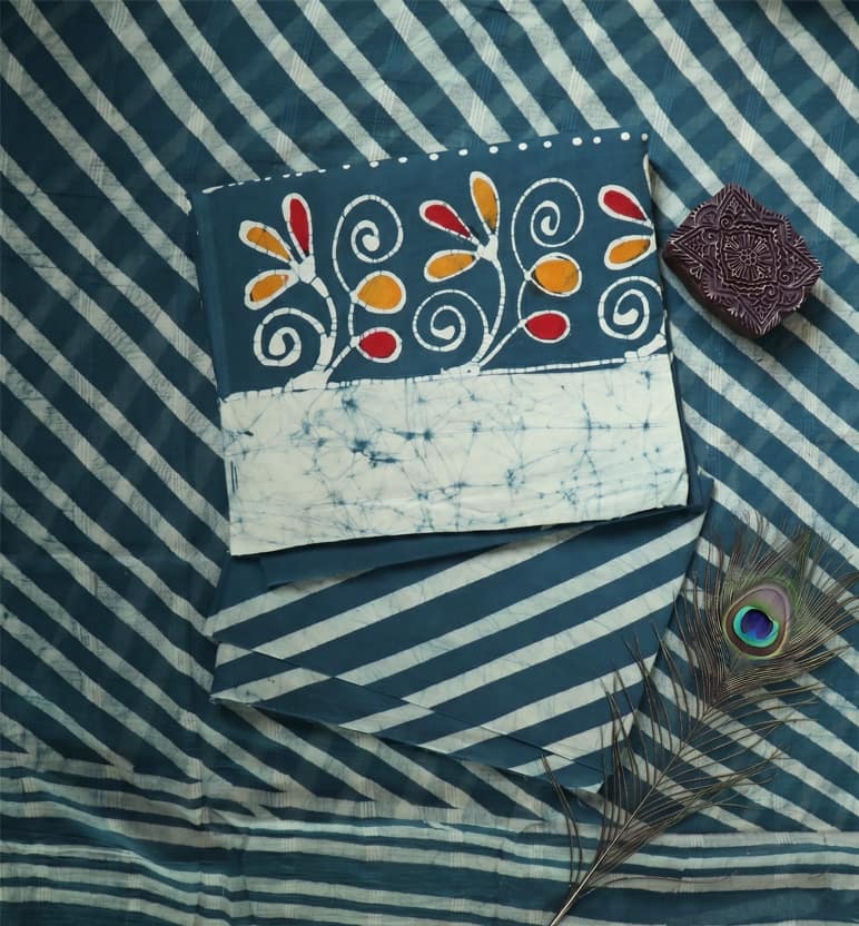 Handcrafted Cotton Batik Print 3-Piece Suit Set