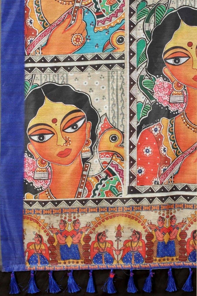 Women's Kalamkari Digital Printed Saree view 6