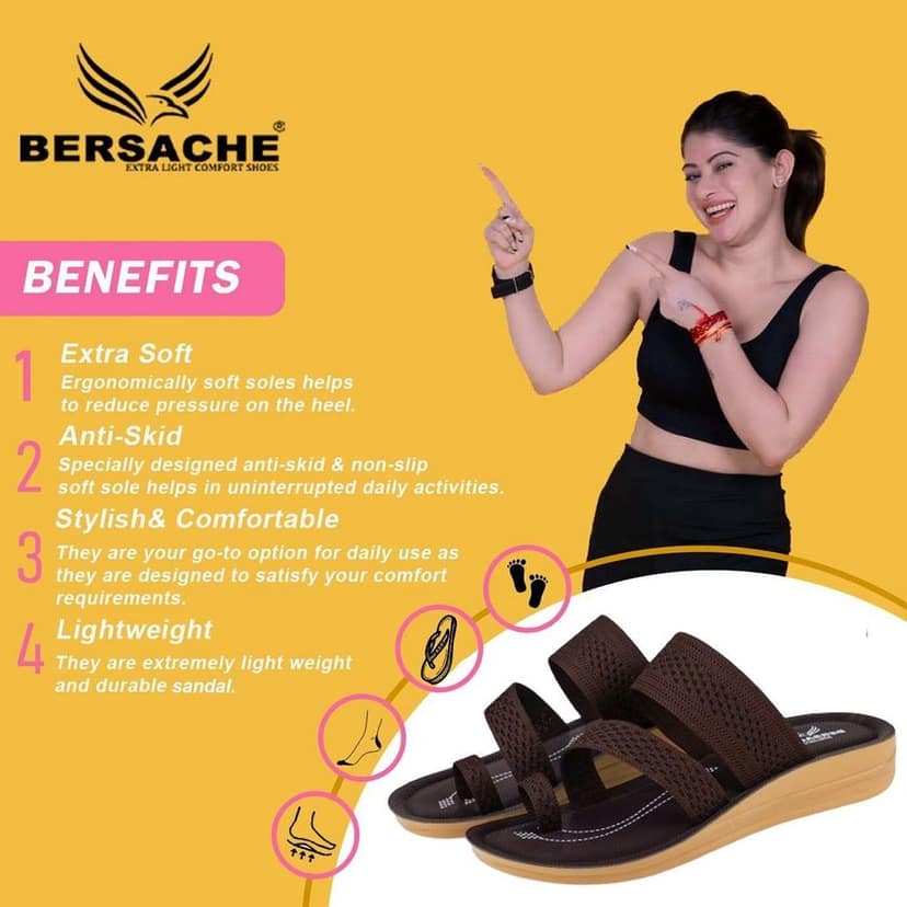 Bersache Extra Soft Classic Casual with Back Strap Regular wear with Ultra Soft & Flexibility Technology Sandal for Women's view 2