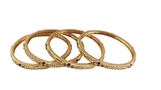Gold Plated Bangles Set of 4 for Women - Traditional Indian Jewelry