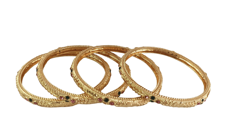 Gold Plated Bangles Set of 4 for Women - Traditional Indian Jewelry