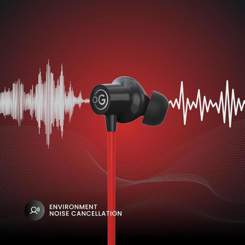 OOGE Tune 7 in-Ear Bluetooth Neckband with ENC, 3D Surround Sound, Magnetic On-Off, Voice Assistant, Type-C Fast Charging, IPX5 Sweat-Resistant, 25H Playtime,10mm PureTone Driver for Dyamic Bass (Red) view 9