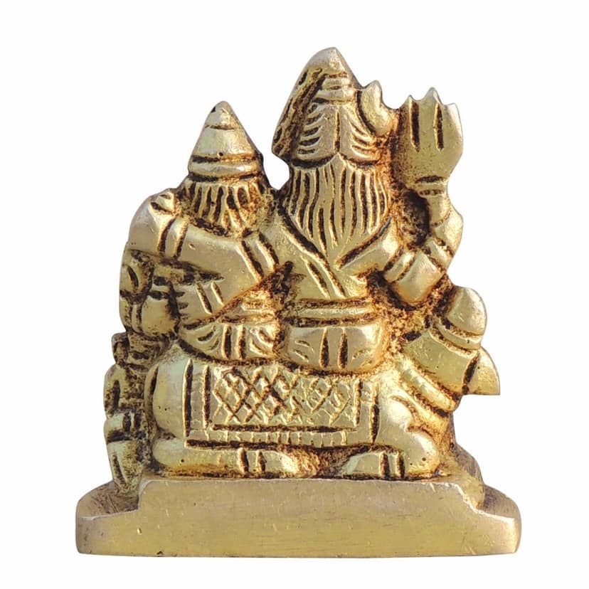 Brass Shiv Parivar God Idol - Lord Shiva Family Religious Statue, Height : 1.5 Inch (BSMAS1045 A) view 3