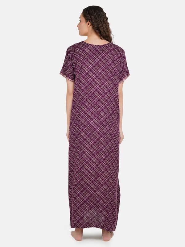 KOI SLEEPWEAR Premium Women Embroidery Night Gown Soft Breathable Alpine Fabric Nighty Maxi view 3