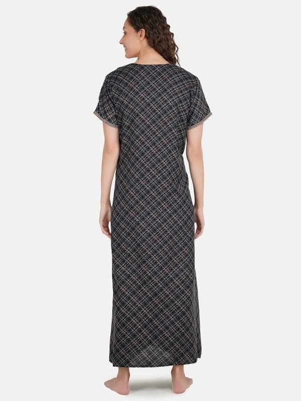 KOI SLEEPWEAR Premium Women Embroidery Night Gown Soft Breathable Alpine Fabric Nighty Maxi view 7