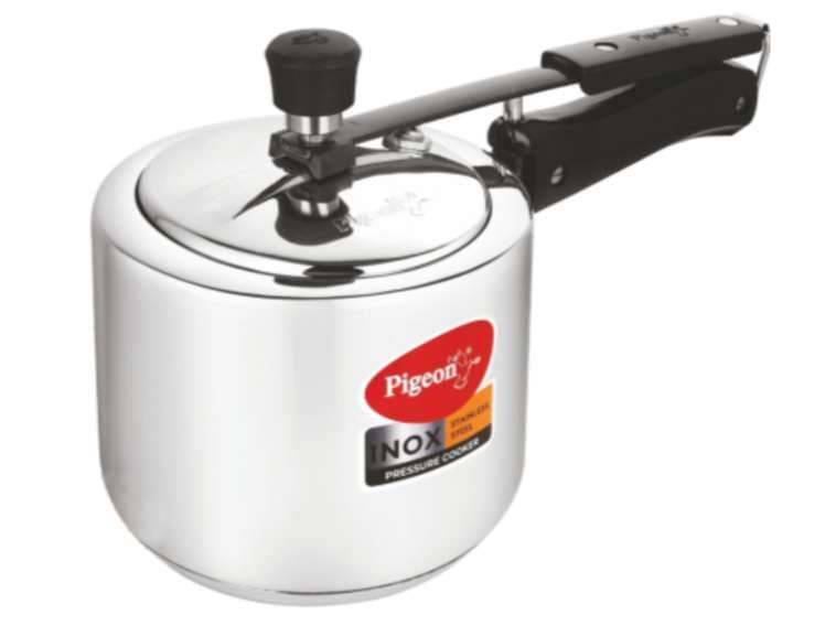 Pigeon Inox 3 L Stainless Steel Pressure Cooker Inner Lid, Induction Base - Silver