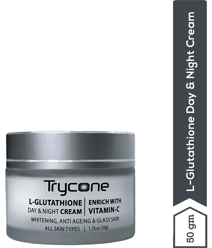 Trycone L- Glutathione and Vitamin C Face Cream for Skin Whitening, Anti Ageing and Glass Skin, Enrich with Natural Actives, 50 Gm