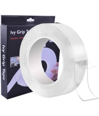 eMagicBiz Double Sided Transparent Gel Ivy Grip Tape Reusable Traceless Powerful Carpet Tape - 3 Meter 1 Roll