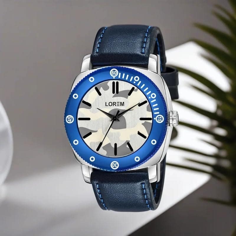LOREM Blue Army Analog Watch for Men LR54-UF view 2