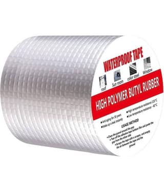 Magnique Waterproof Leakage Repair Adhesive Aluminium Foil Butyl Tape for Pipe Roof Water Leakage Surface Crack 10cm-5mtrs
