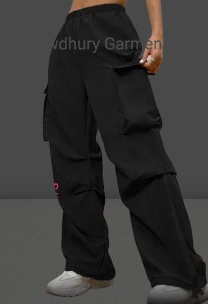 Women's Casual High Waist Solid Color Loose Fit Cargo Pants with Pockets view 3