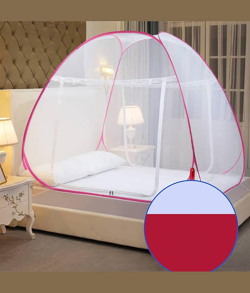 ShreejiHuf King Pink Mosquito Net, Machardani view 2