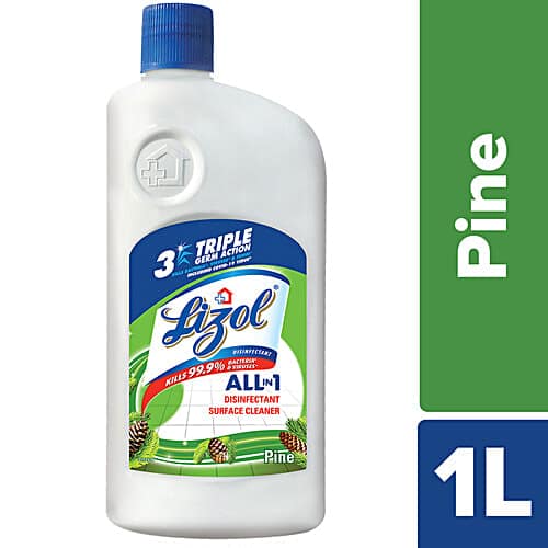 Lizol All In 1 Disinfectant Surface & Floor Cleaner - Pine, Kills 99.9% Germs, 1L Bottle