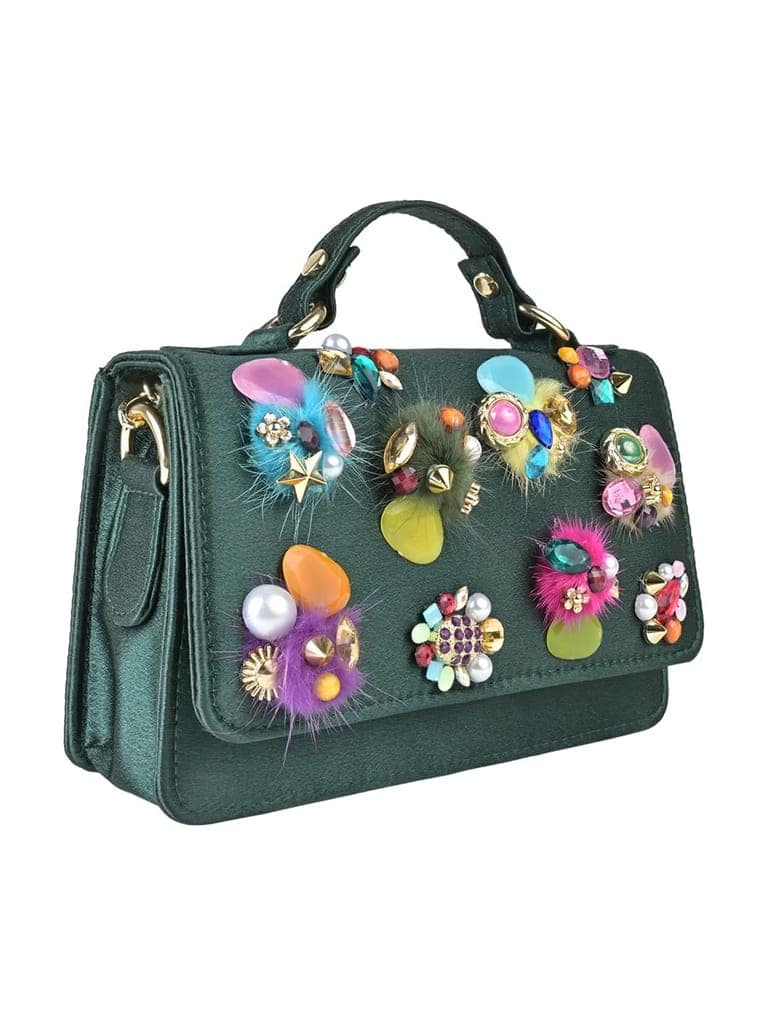 Vdesi Green Patchwork Clutch Sling view 2