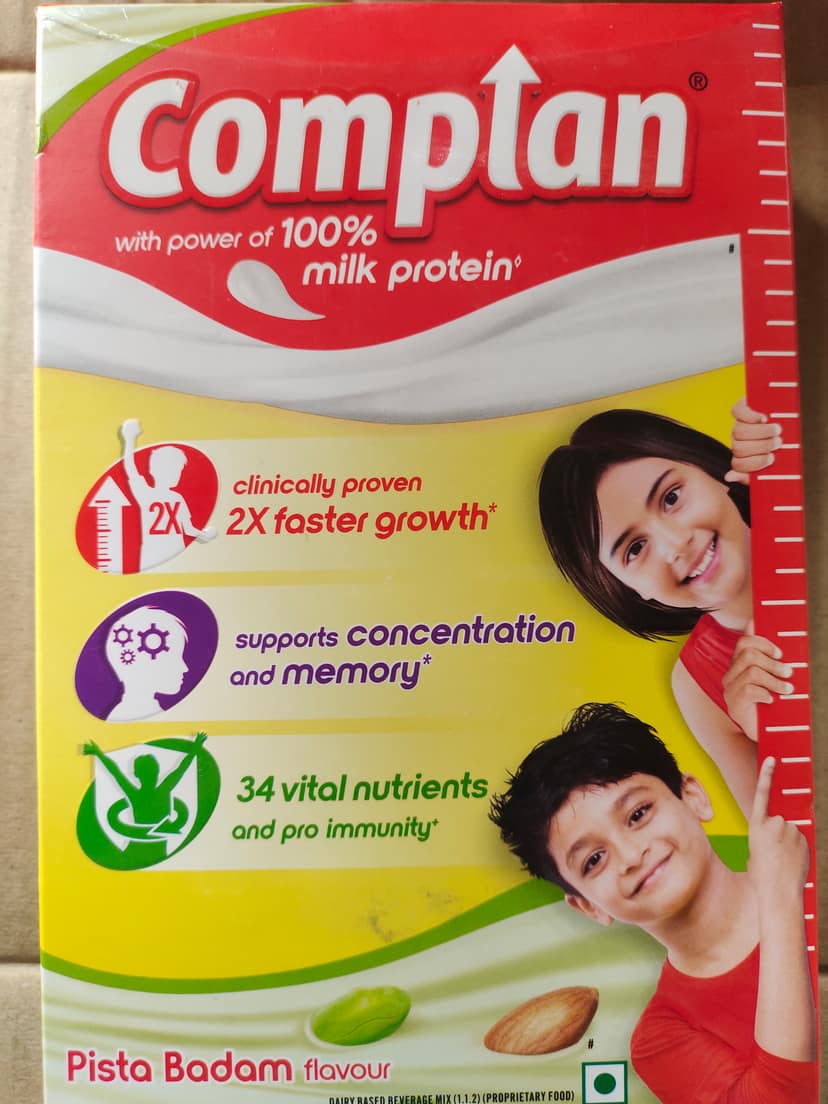 Complan Nutrition & Health Drink - Improves Concentration & Memory, Kesar Badam Flavour, Carton