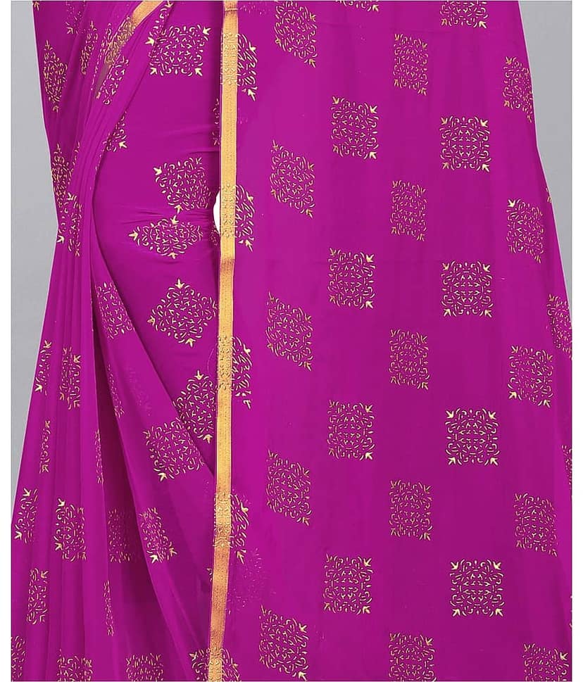 Rhey Chiffon Printed Saree With Unstitched Blouse Piece ( Rama ) view 2