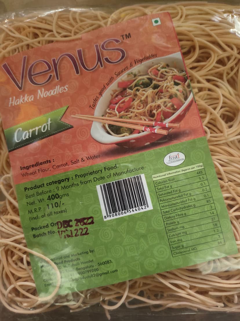 Venus carrot Hakka Noodles
