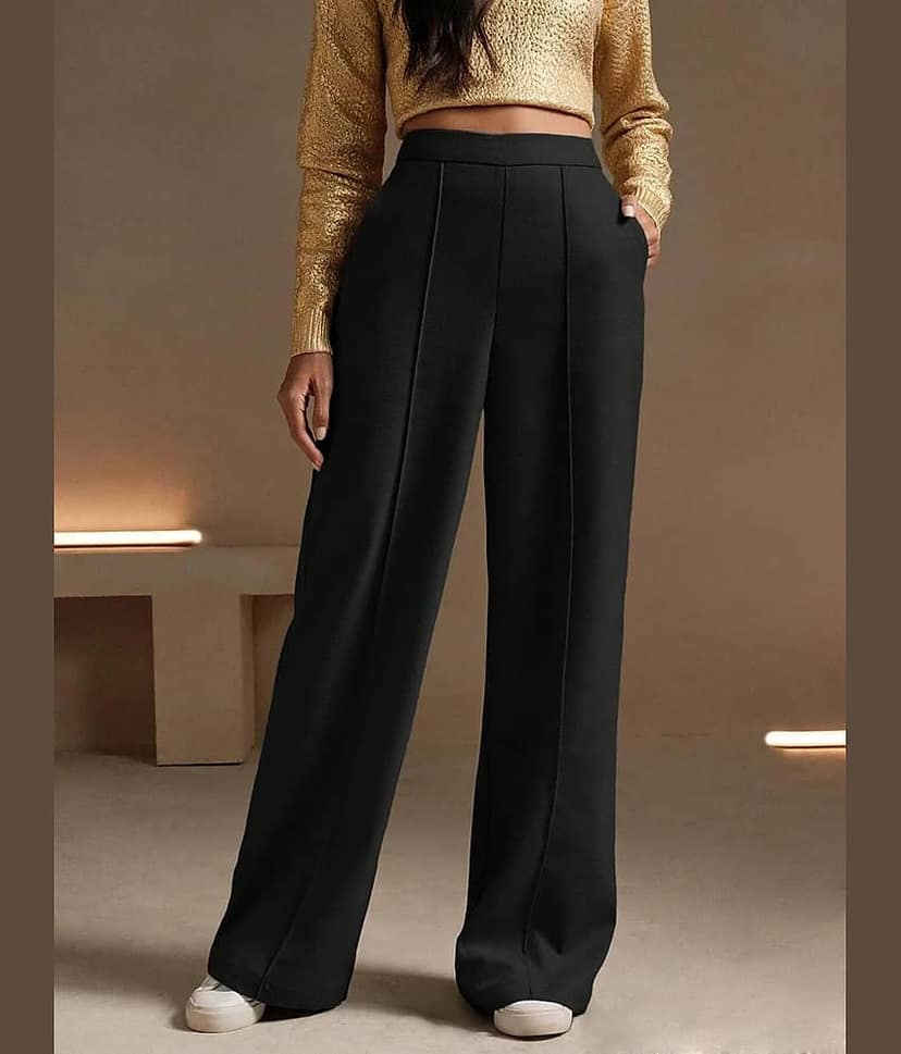 kotty Women Rayon Blend Casual Trousers ( White )