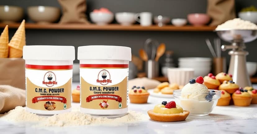 foodfrillz CMC Powder(40 g), GMS Powder(40 g) & Bakefrillz Vanilla Essence(20 ml) for cake ice cream pudding Pack of 3 view 3