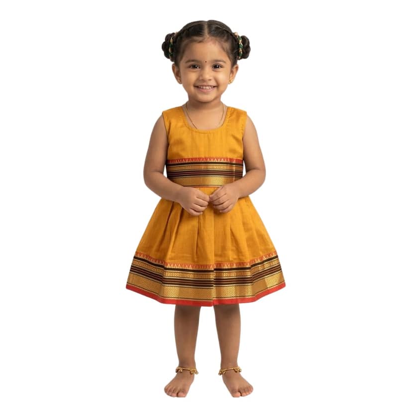 Mom and Me Baby Girls Summer Frock Dress (0–5 Years) | Soft Acrylic Cotton with Pure Cotton Lining | Sleeveless Round Neck | Lightweight & Breathable (in, Age, 4 Years, 5 Years, Regular, Yellow)