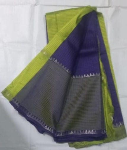 Green Pure Handloom Cotton Silk Saree With Blouse Piece