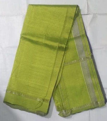 Green Pure Handloom Cotton Silk Saree With Blouse Piece view 2