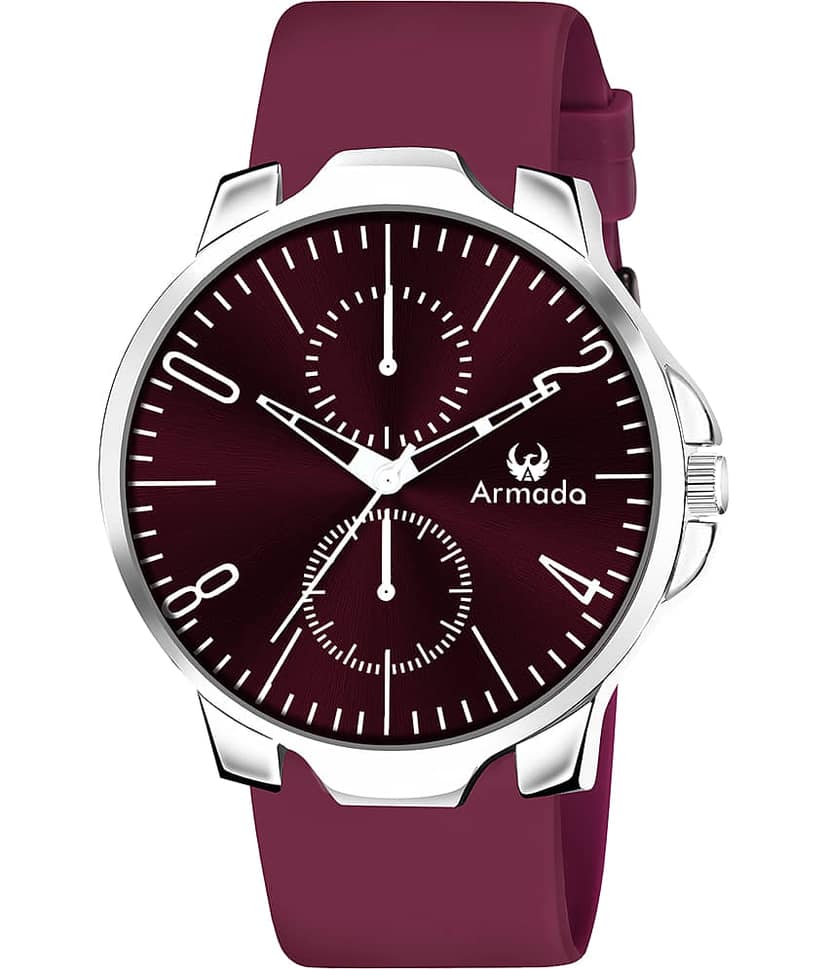 Armado Maroon Silicon Analog Men's Watch view 2