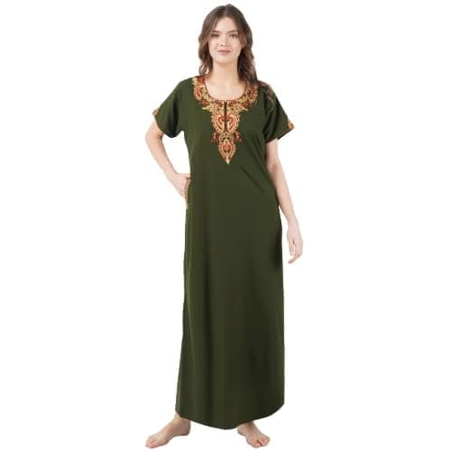 VALENCIA SLEEPWEAR Plain Embroidery Gown Maxi Nightwear Nighty Lizzy Bizzy Soft Fabric view 9