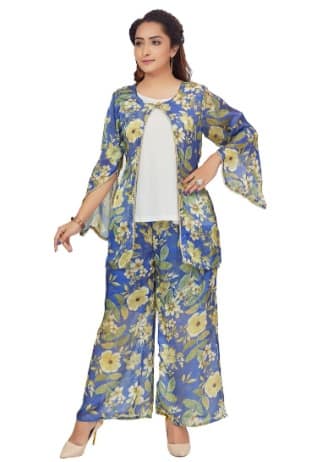 Three Piece Set (Innerwear, Jacket and Bottom) - 9XL - Fashion By Palak Jain
