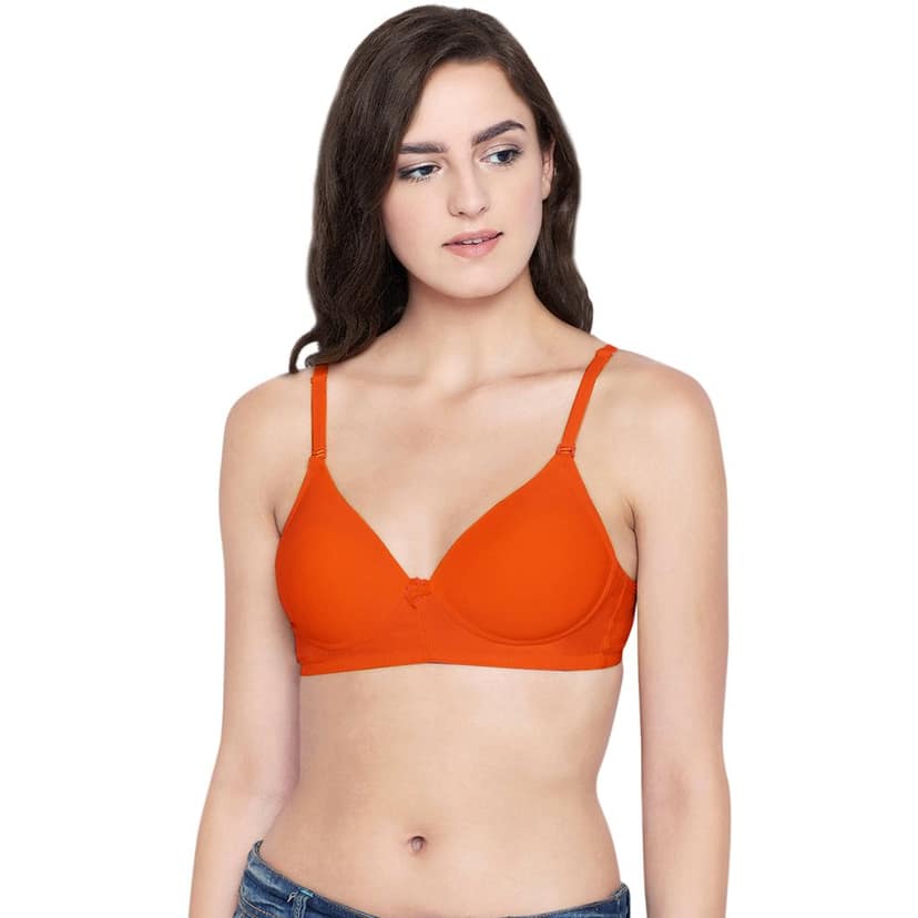 Bodycare Cotton Spandex Padded Non wired Tshirt Bra-Pack of 3 view 2