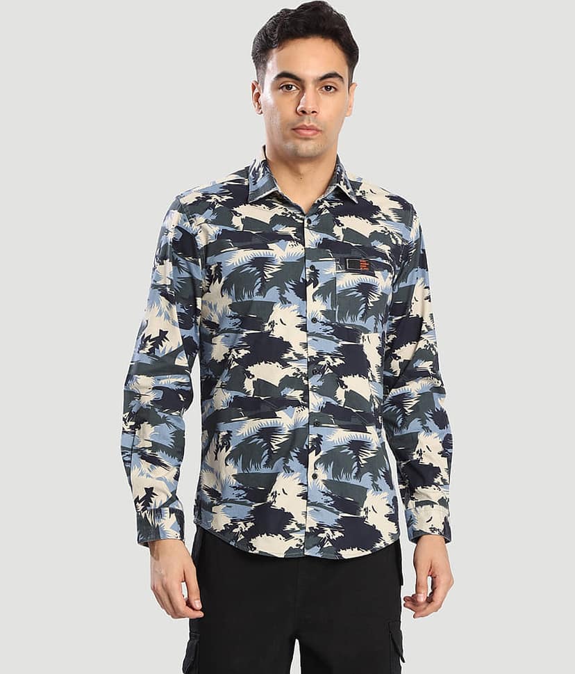 Bene Kleed 100% Cotton Regular Fit Printed Full Sleeves Men's Casual Shirt - Olive ( Pack of 1 ) view 3
