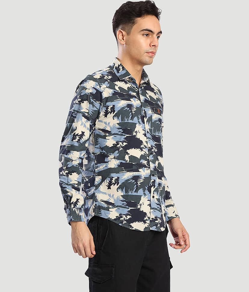 Bene Kleed 100% Cotton Regular Fit Printed Full Sleeves Men's Casual Shirt - Olive ( Pack of 1 ) view 5
