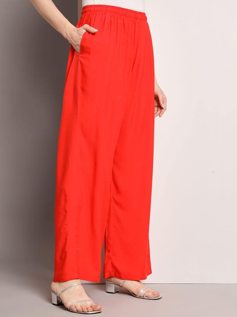 Soft Colors Regular Fit Pocket Palazzo (Gajari) view 2