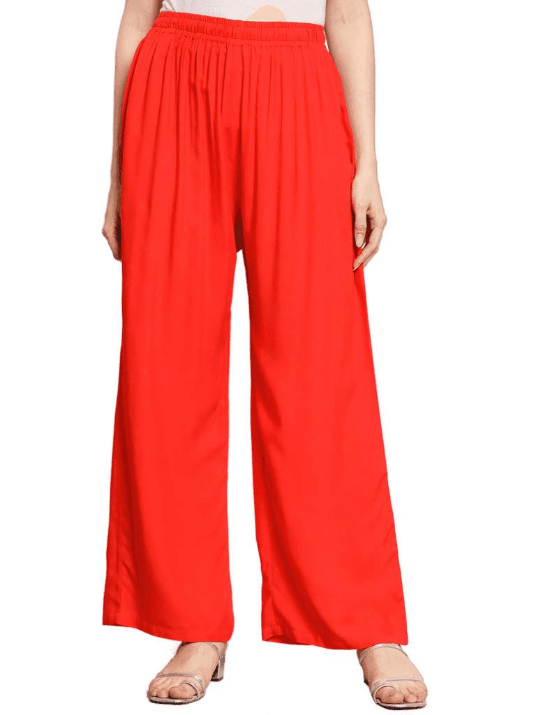 Soft Colors Regular Fit Pocket Palazzo (Gajari) view 6