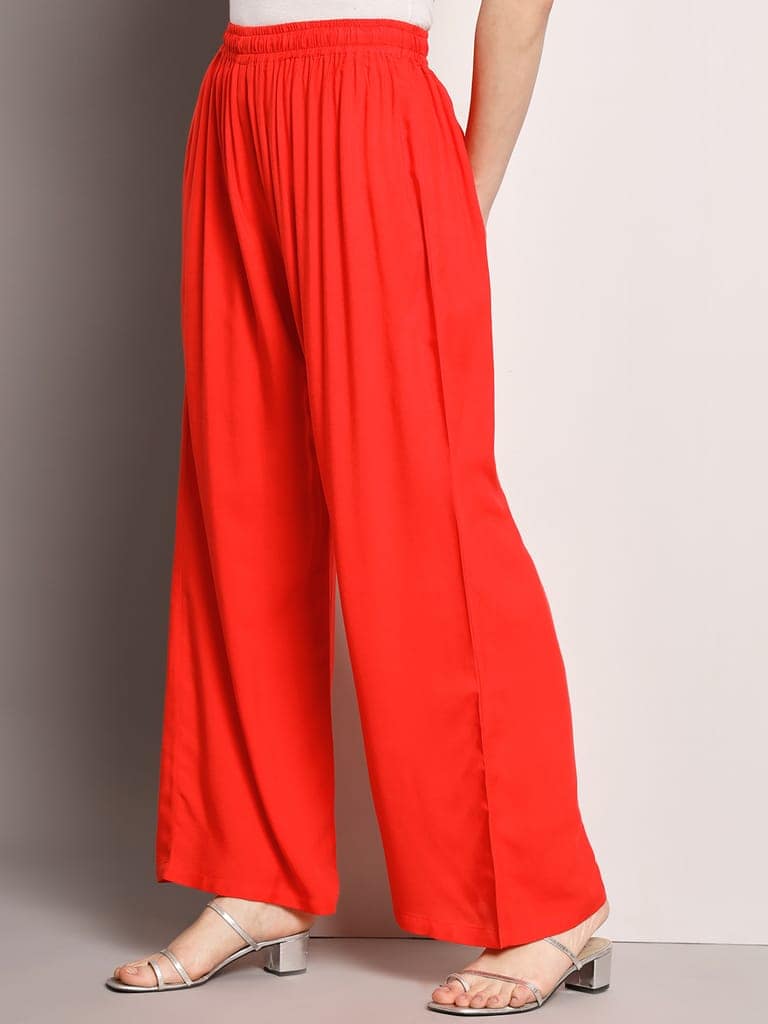 Soft Colors Regular Fit Pocket Palazzo (Gajari) view 8