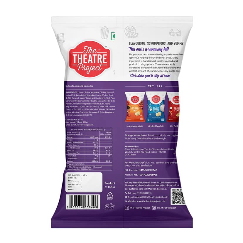 TTP Kettle Cooked Chips - Exotic Indian Spices - 42 gms view 2