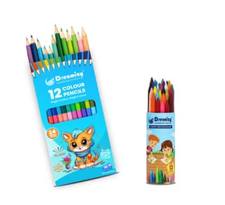 Dual Colour Pencils - 12 Pencils | 24 Shades with Sharpener & 12 Colours Plastic Crayons (Combo pack of 2 set - Multicolours)