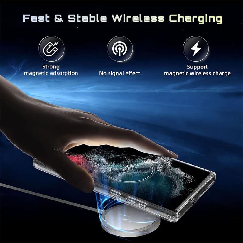 LIRAMARK Magnetic Protective Clear Case Compatible with Magsafe for Samsung Galaxy S23 Ultra (‎Transparent) view 3
