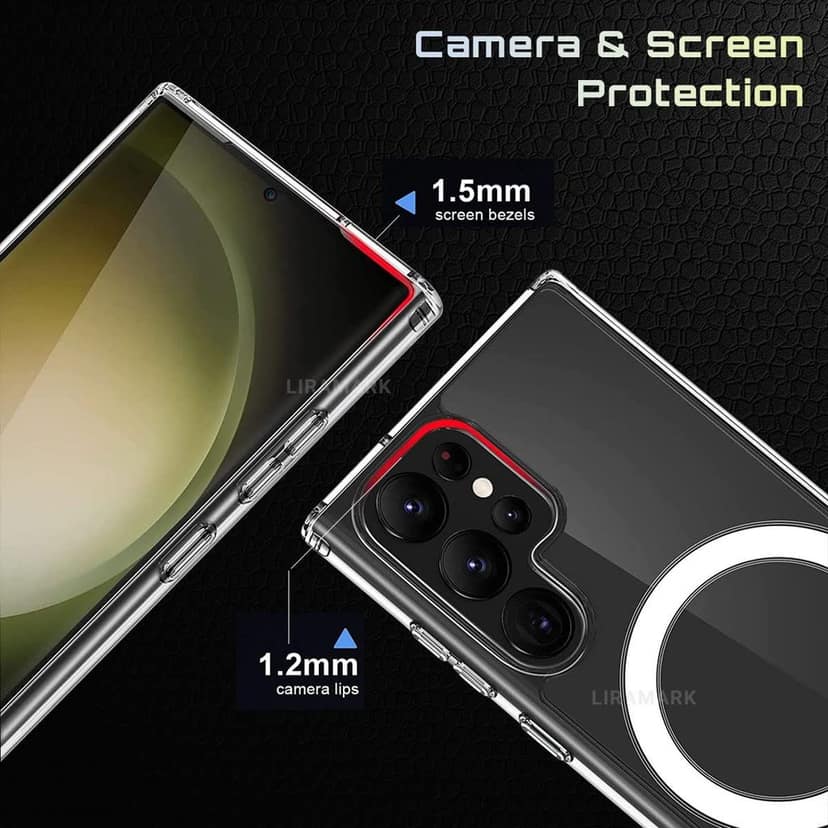 LIRAMARK Magnetic Protective Clear Case Compatible with Magsafe for Samsung Galaxy S23 Ultra (‎Transparent) view 5