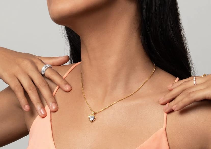 Gold Aureole Heart Necklace view 4