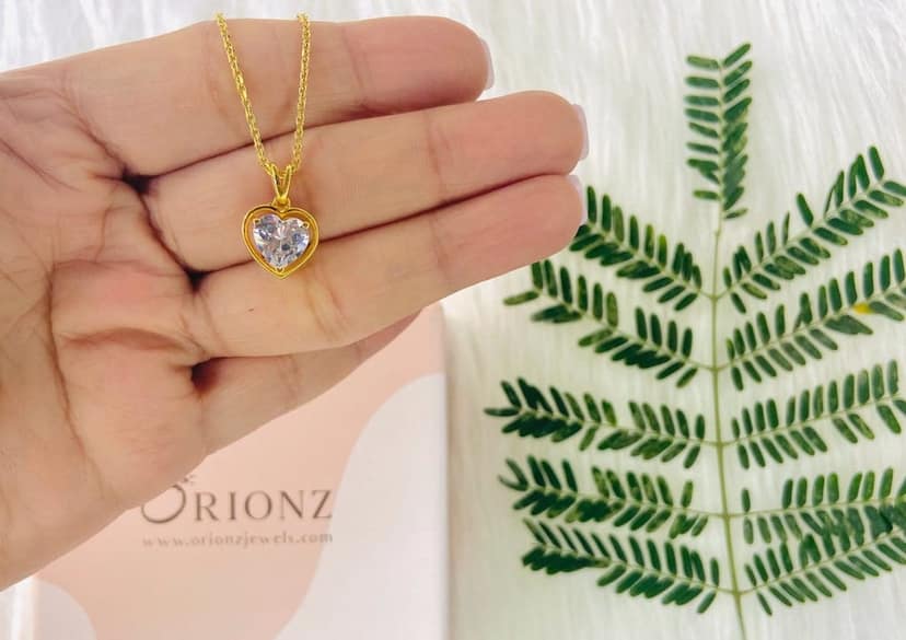 Gold Aureole Heart Necklace view 7