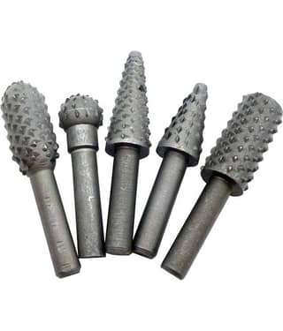 Electomania Drill Bits Set Wood Carving File Rasp Drill Bit of 5 Pcs 1/4" 6mm Shank Tool Power Tools Woodworking Chisel Shaped Rotating Embossed Grinding Head (Black)