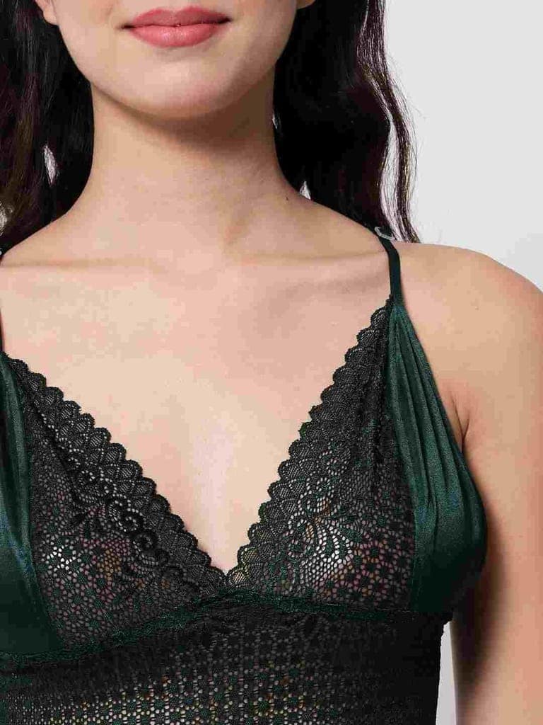 Plus Size Sexy Satin and Lace Honeymoon Babydoll Bikini Dress 07Gb S-10XL view 7