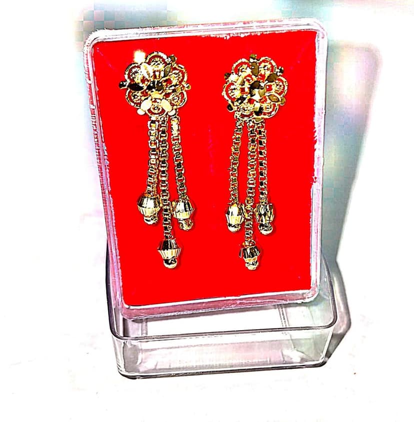 Gold Plated Chandbali Earrings with Pearls for Women