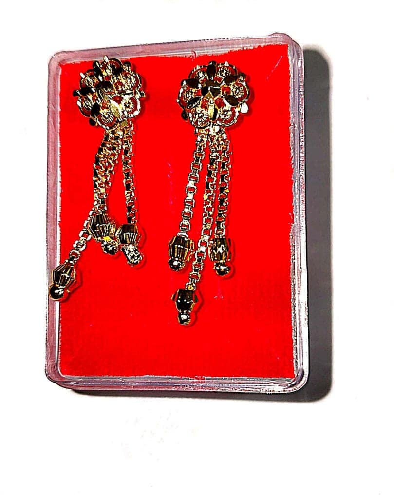 Gold Plated Chandbali Earrings with Pearls for Women view 4