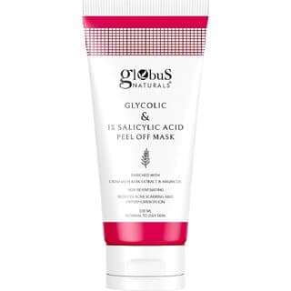 Globus Naturals Glycolic & 1% Salicylic Acid Anti Acne Peel Off Mask, For Oily & Acne Prone Skin, Natural & Ayurvedic Formula, Chemical Free, Cruelty Free, 100 gms